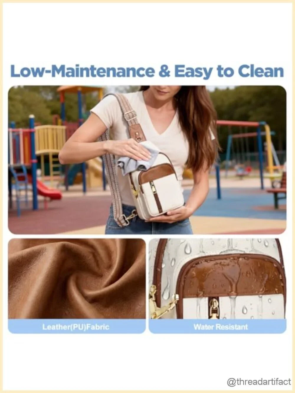 RFID Anti Theft Crossbody Sling Bag Vegan Leather Travel Purse
